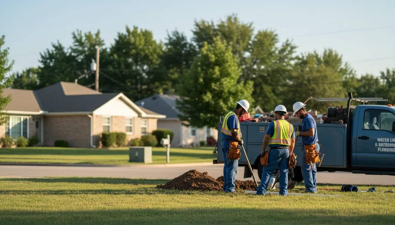 Residential water line and bathroom plumbing service in Farmington, WA